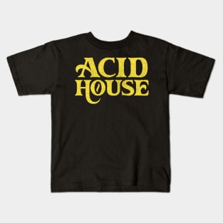 Acid House //// 80s House Music Typography Design Kids T-Shirt